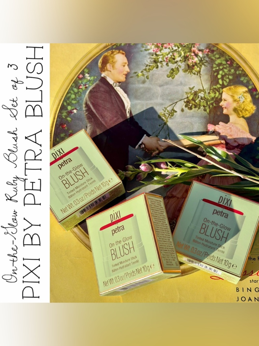 New!  Pixi by Petra Ruby On-the-Glow Tinted Moisture Sticks Blush Set of 3